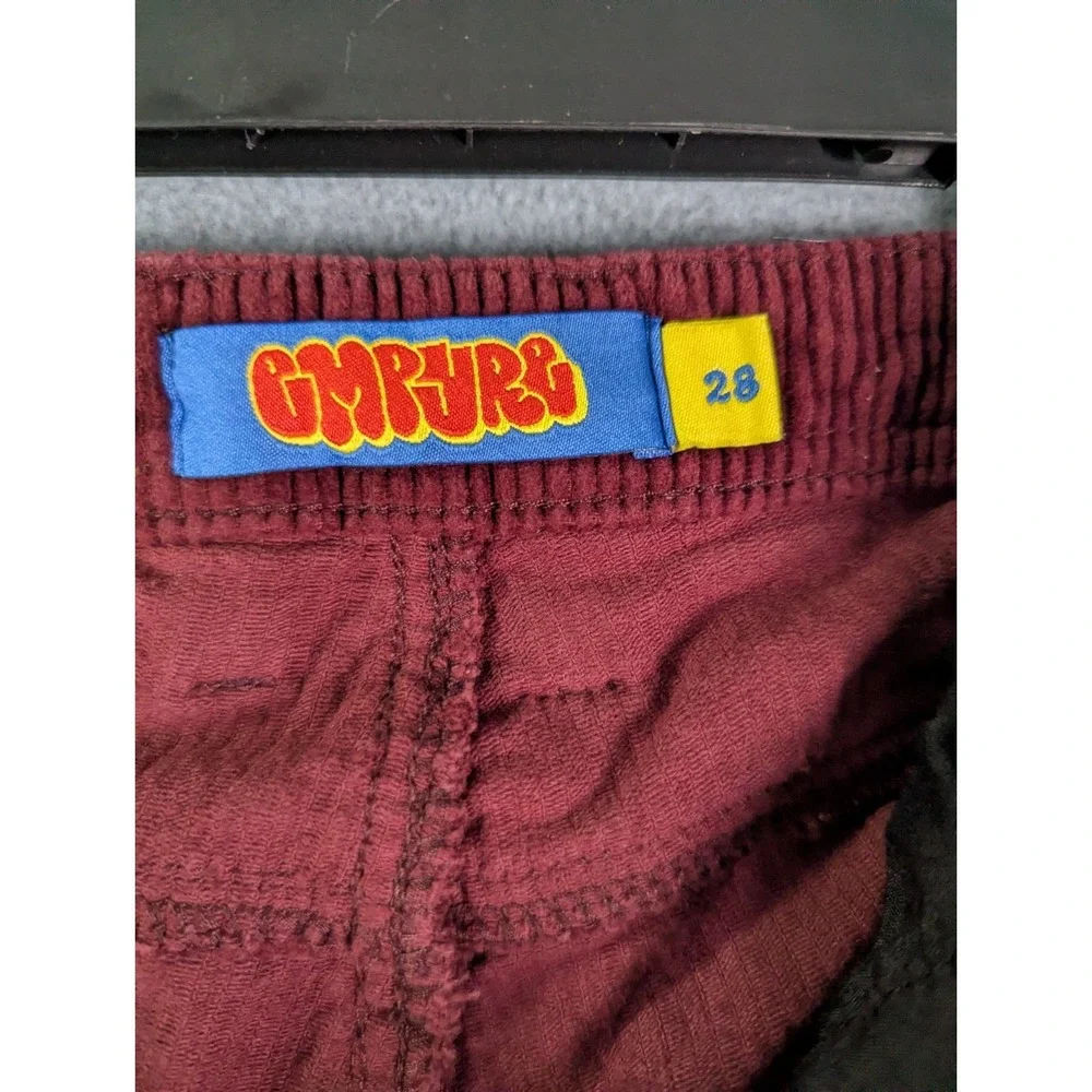 Empyre Burgundy Corduroy Pants Size 28 Wide Leg Skater Streetwear Y2K Style